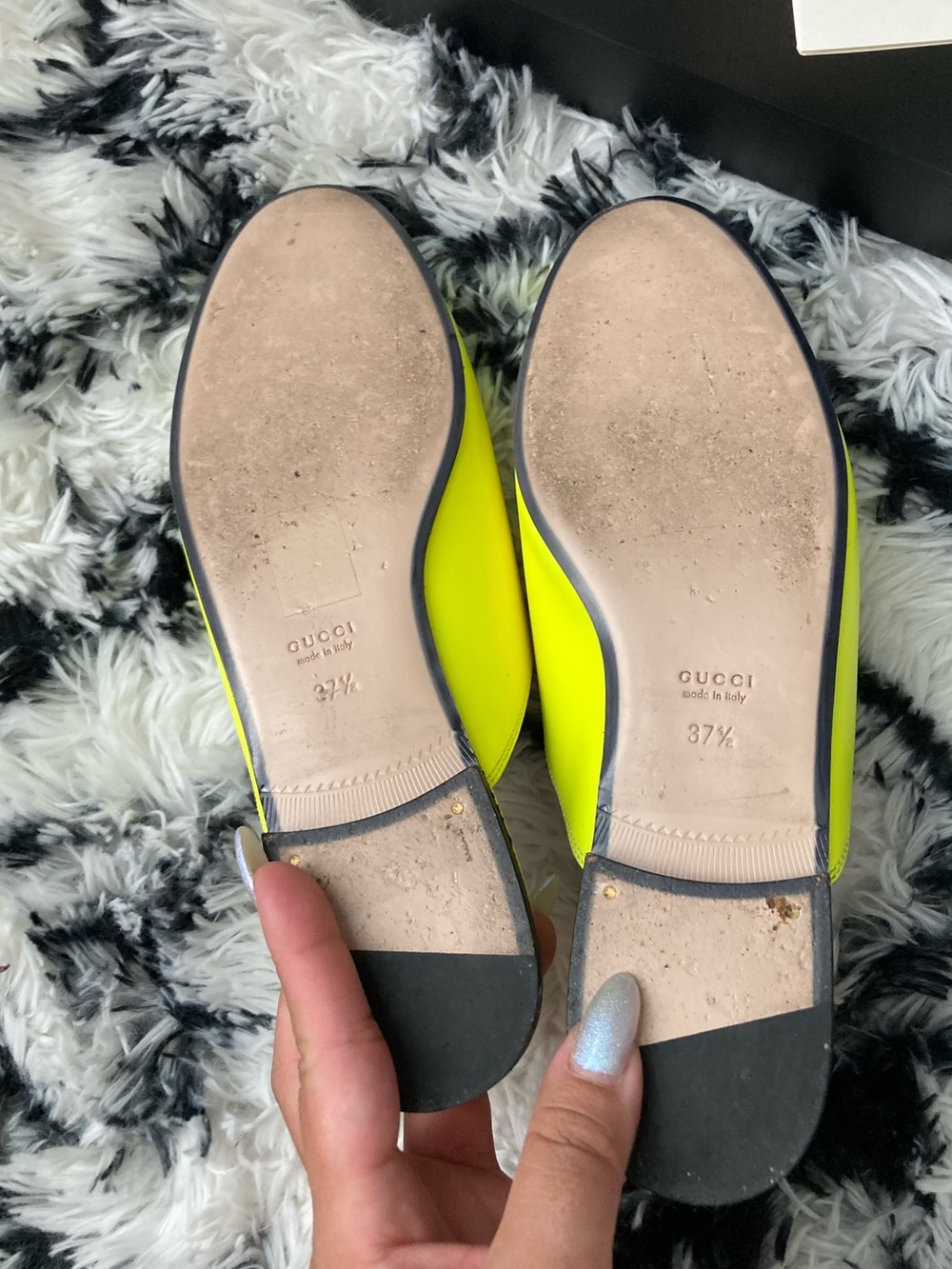 Gucci Neon Yellow Leather Horsebit Backless Mules - Picture 12 of 12